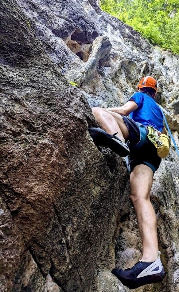Climbing limestone at Railay
